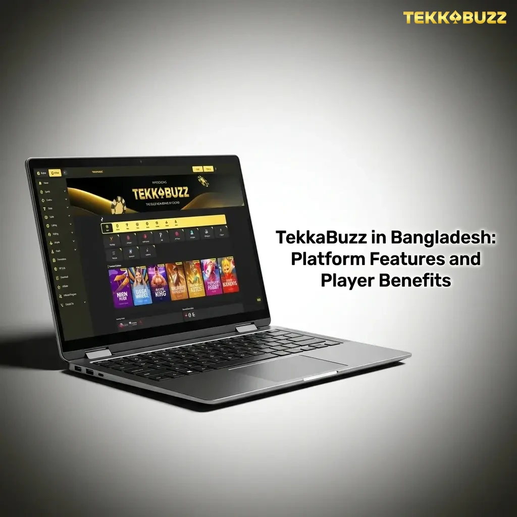 TekkaBuzz Bangladesh platform showing sports betting, casino games, mobile app, and secure payment features for players