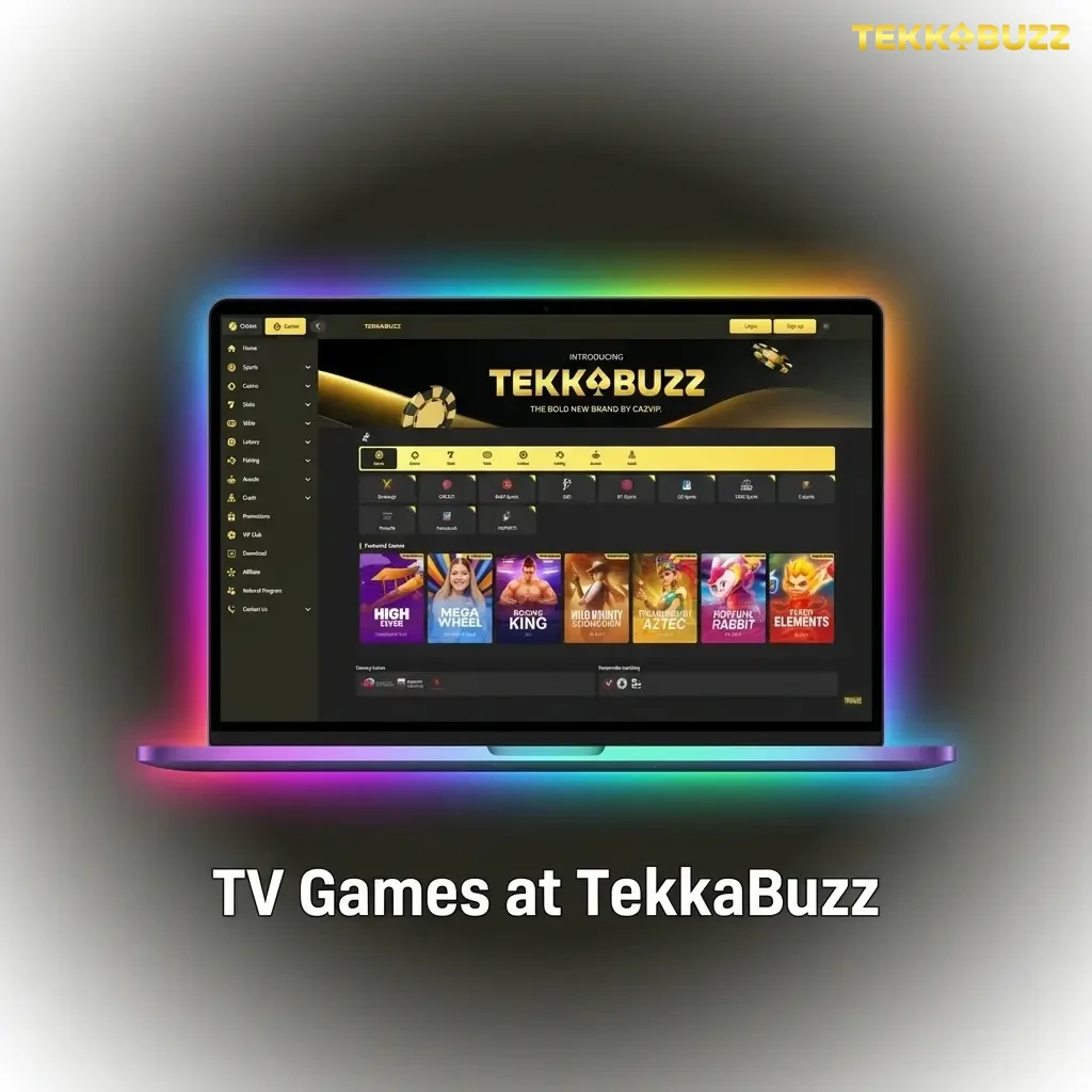 TV Games at TekkaBuzz featuring Wheel of Fortune, Bingo, Deal or No Deal, and live game shows with studio hosts