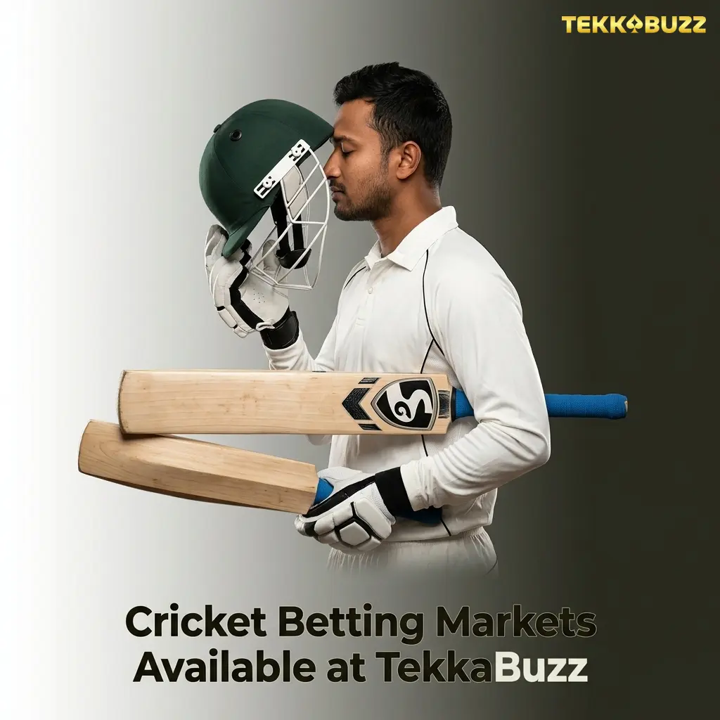 TekkaBuzz cricket betting markets including match winner, top batsman, bowler, live in-play, and tournament outright options